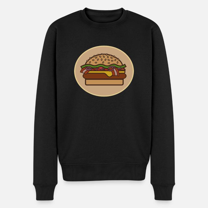 Cheeseburger - Pull Premium bio Homme - noir