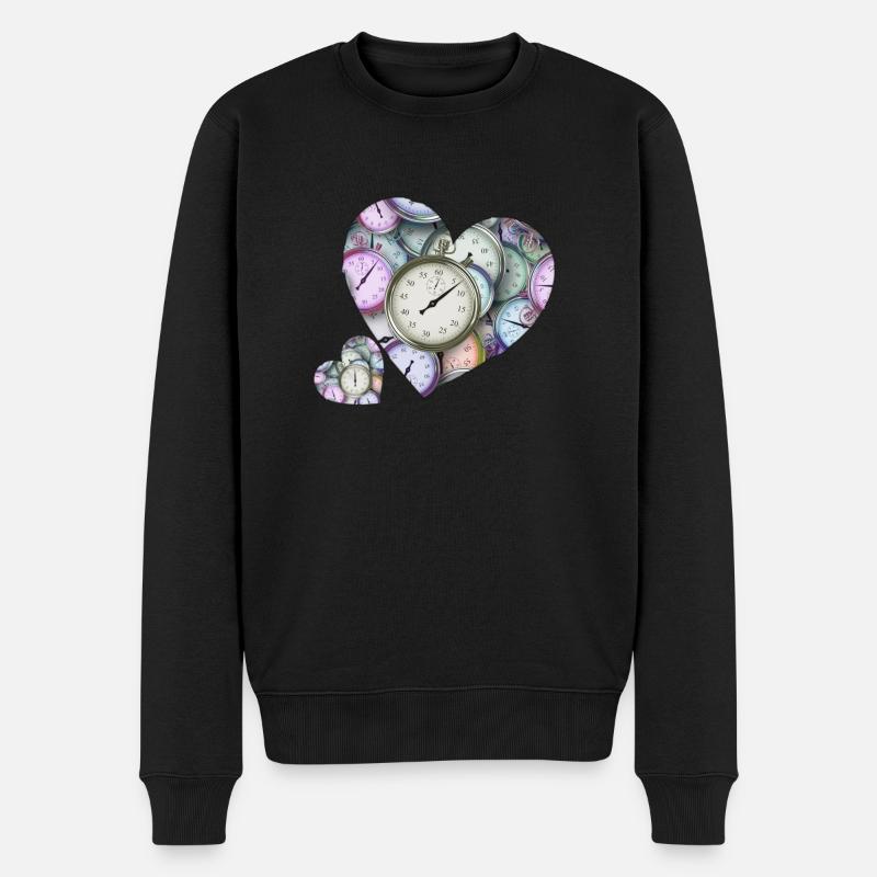Cœurs de montres - Pull Premium bio Homme - noir