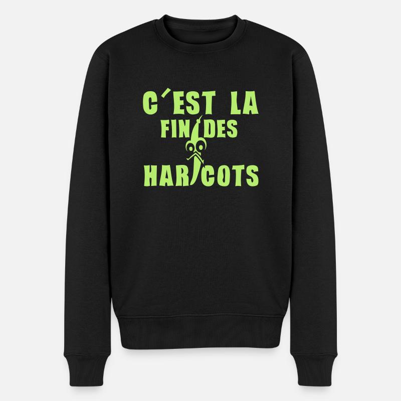 fin haricots expression humour - Pull Premium bio Homme - noir