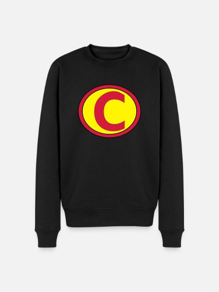 Super, Superheld, Superheldin, Hero, C - Men's Premium Organic Jumper - black
