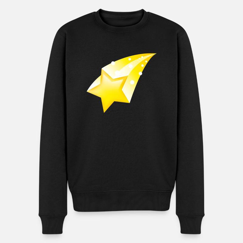 Smiley Falling Star - Männer Premium Bio Pullover - Schwarz