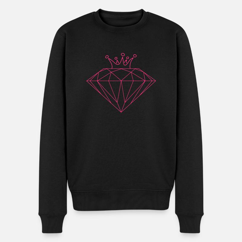 diamond_crown_dc4 - Männer Premium Bio Pullover - Schwarz