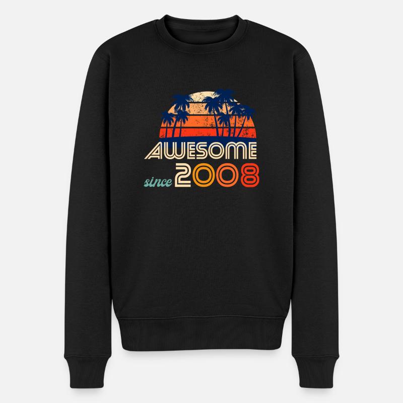 Awesome since 2008 Geschenkidee - Männer Premium Bio Pullover - Schwarz