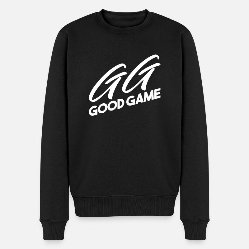 GG GOOD GAME WHITE - Männer Premium Bio Pullover - Schwarz