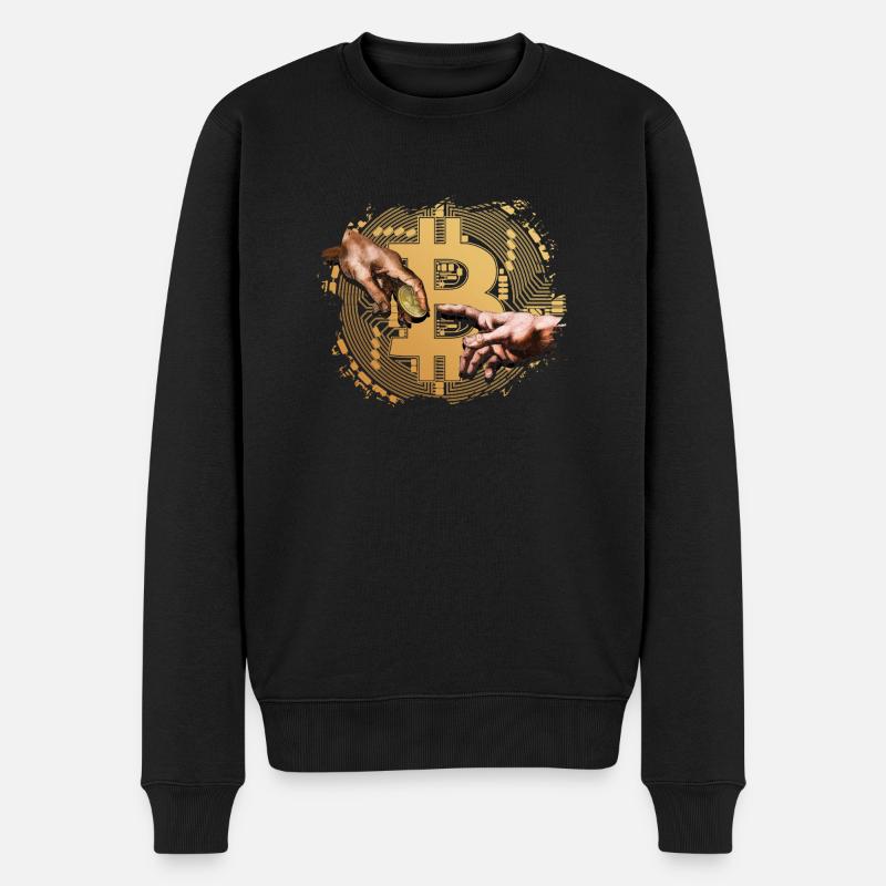 Geben Von Bitcoin - Männer Premium Bio Pullover - Schwarz