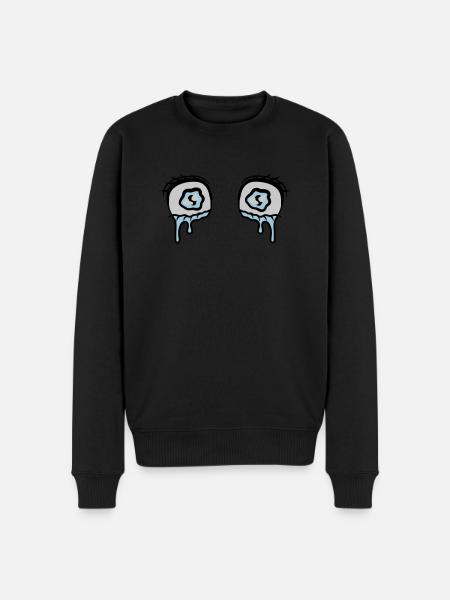 Comic Eyes Tears Sad - Men's Premium Organic Jumper - black
