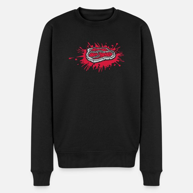 Gouttes de couleur taches de steak sanglant - Pull Premium bio Homme - noir