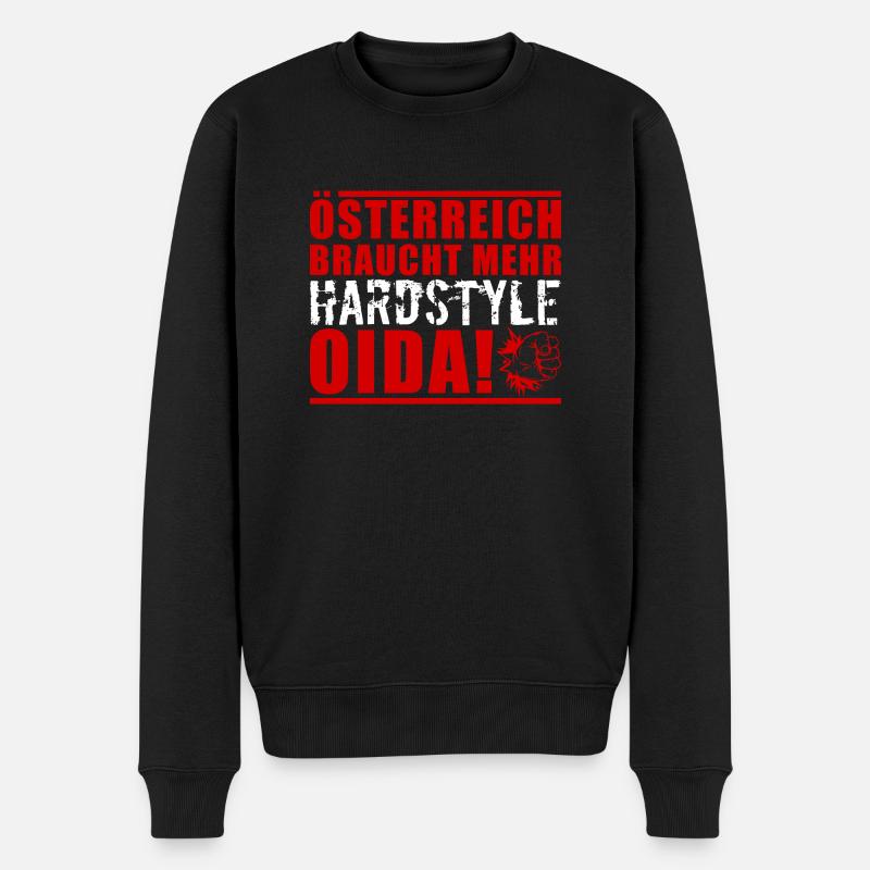 Österreich Hardstyle - Männer Premium Bio Pullover - Schwarz