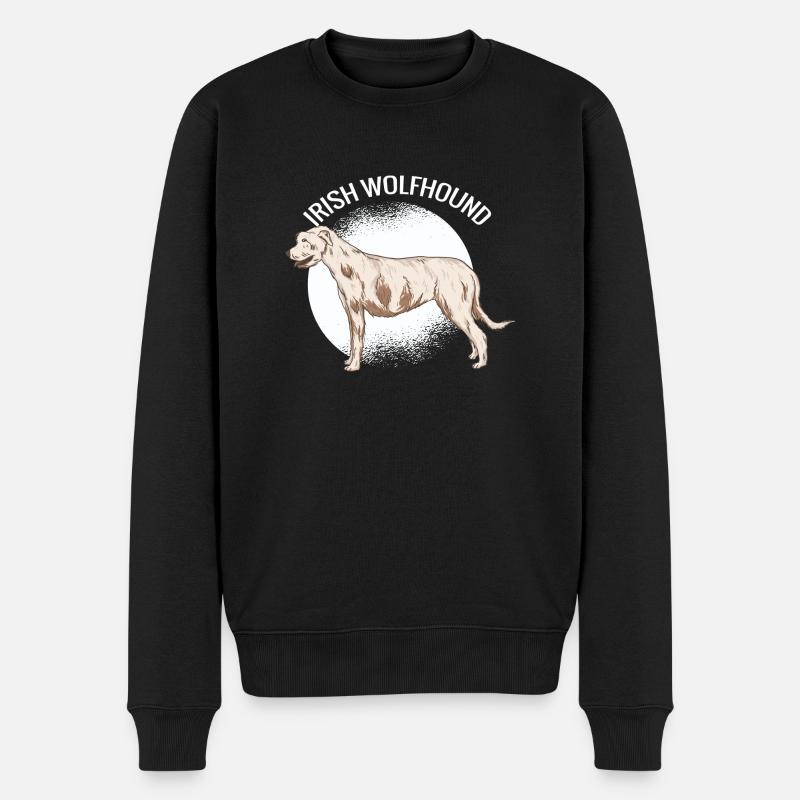 Irish Wolfhound Hund Hundebesitzer Hundeliebhaber - Männer Premium Bio Pullover - Schwarz