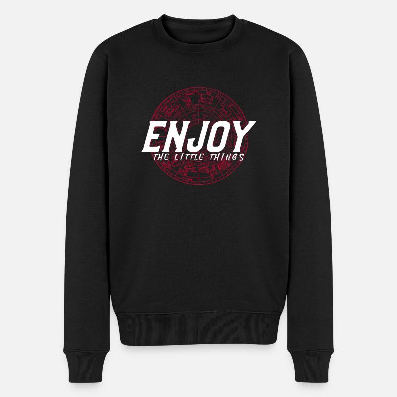 Enjoy the little Things - Männer Premium Bio Pullover - Schwarz