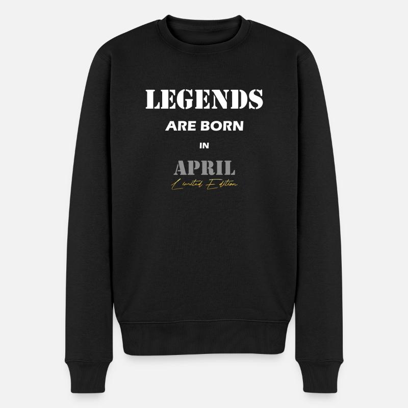 April Legends Geschenk white - Männer Premium Bio Pullover - Schwarz