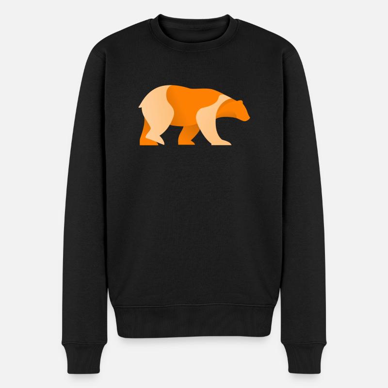 Bär Logo - Männer Premium Bio Pullover - Schwarz
