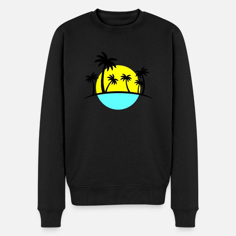 beach palms 3 - Männer Premium Bio Pullover - Schwarz