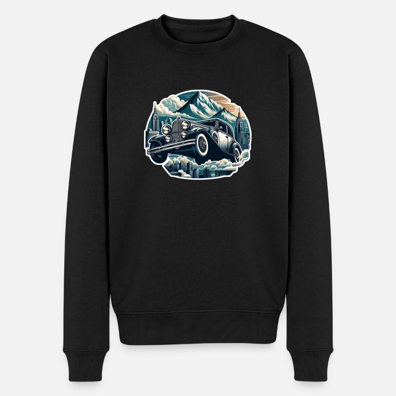 Amerikanischer Oldtimer und Sportwagen - Männer Premium Bio Pullover - Schwarz