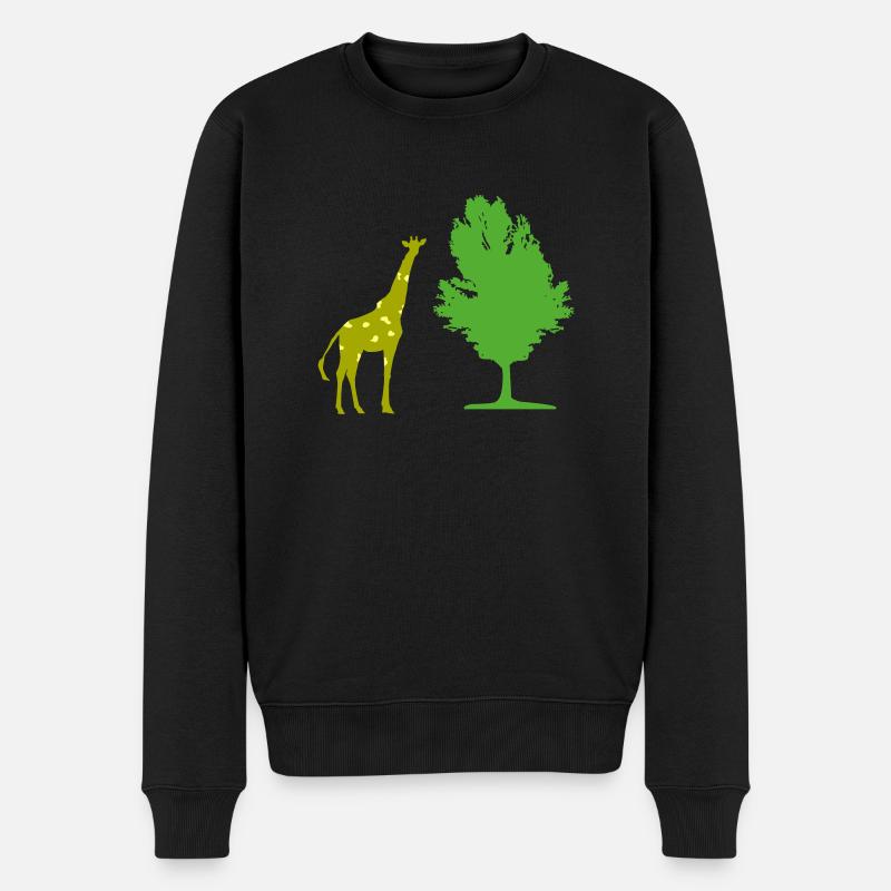 Giraffe baum - Männer Premium Bio Pullover - Schwarz