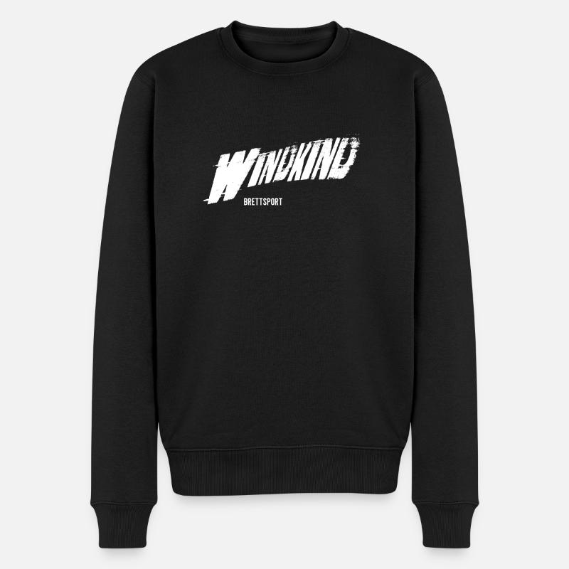 WindKind Brettsport - Männer Premium Bio Pullover - Schwarz
