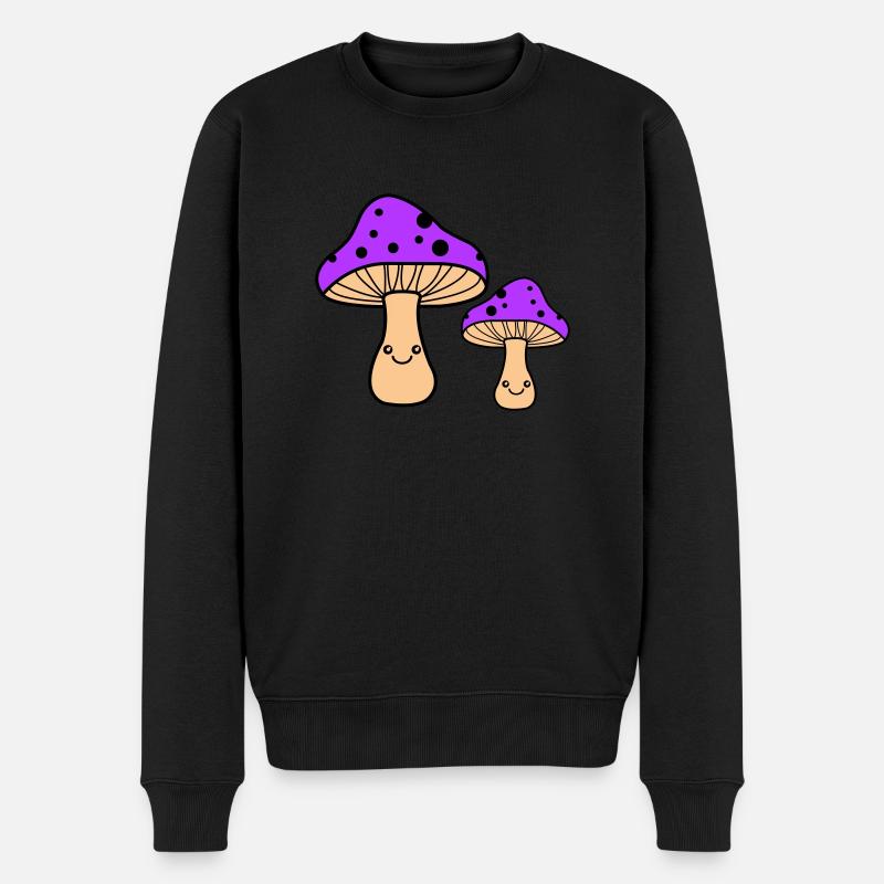 Champignons Bande Dessinée - Pull Premium bio Homme - noir