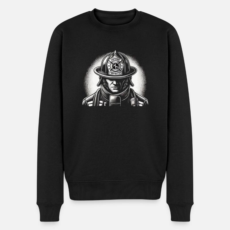 sapeurs-pompiers - Pull Premium bio Homme - noir