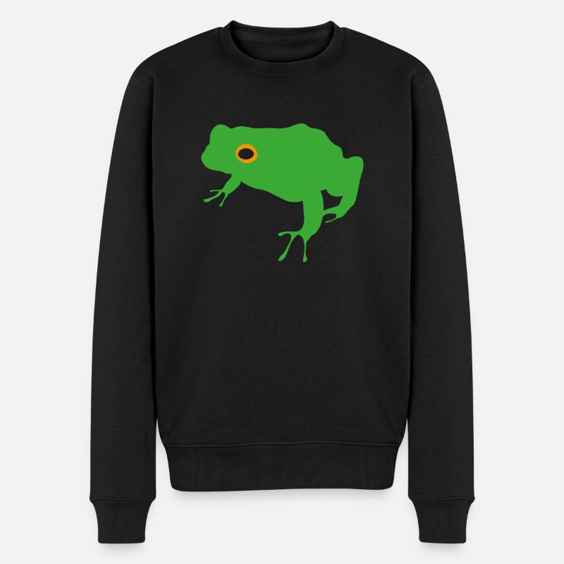 Frosch - Männer Premium Bio Pullover - Schwarz