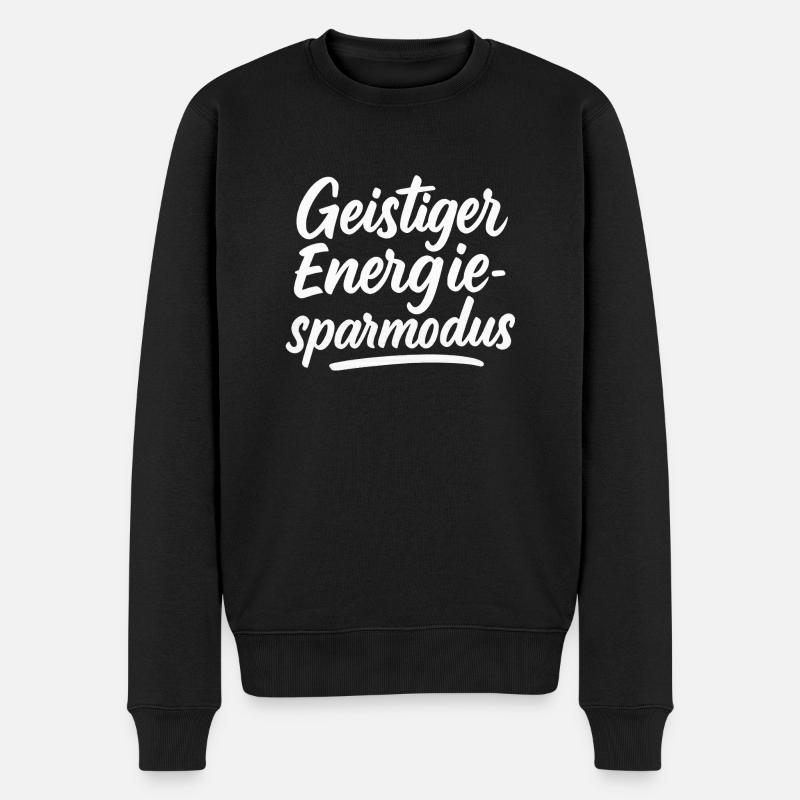 Geistiger Energiesparmodus - Männer Premium Bio Pullover - Schwarz