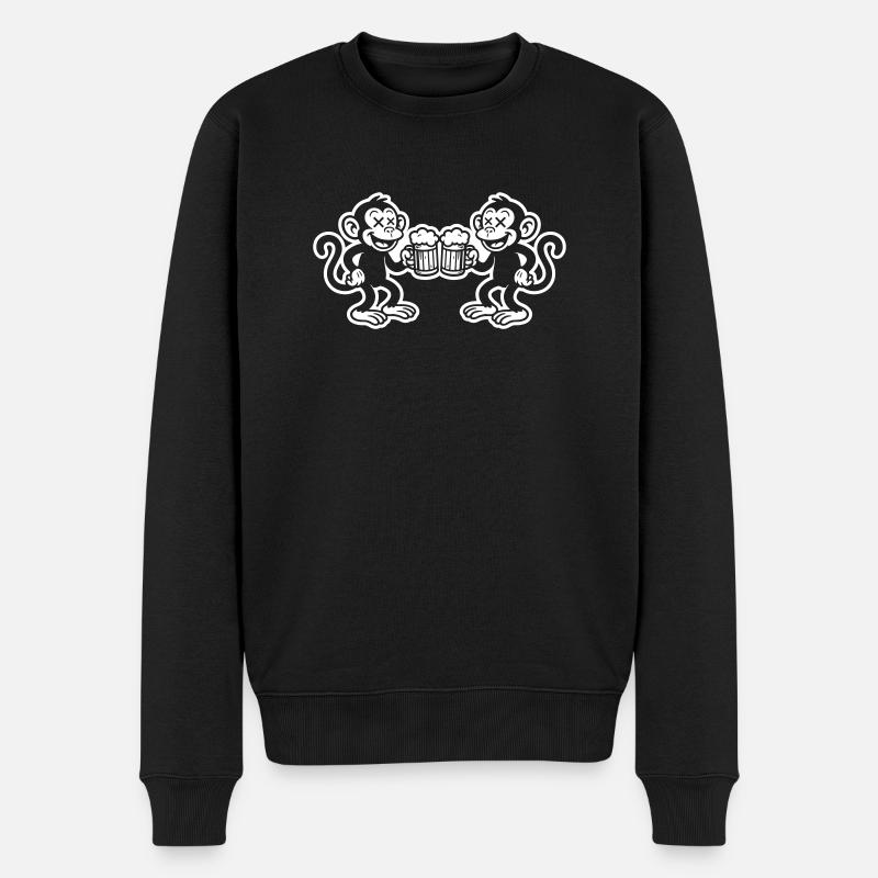 Monkey Beer Cheers - Pull Premium bio Homme - noir