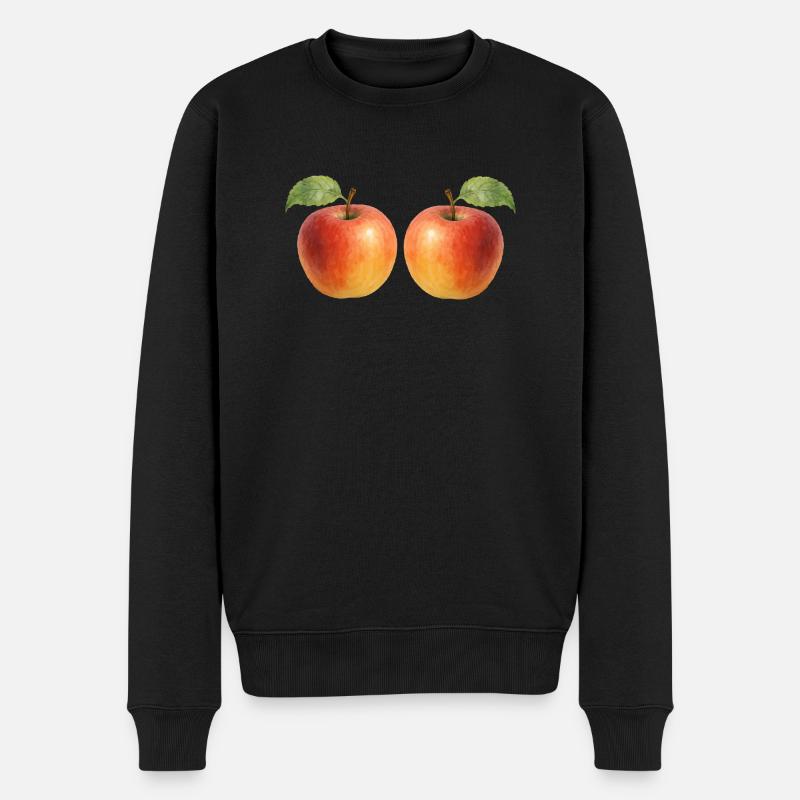 apfel 2 - Männer Premium Bio Pullover - Schwarz