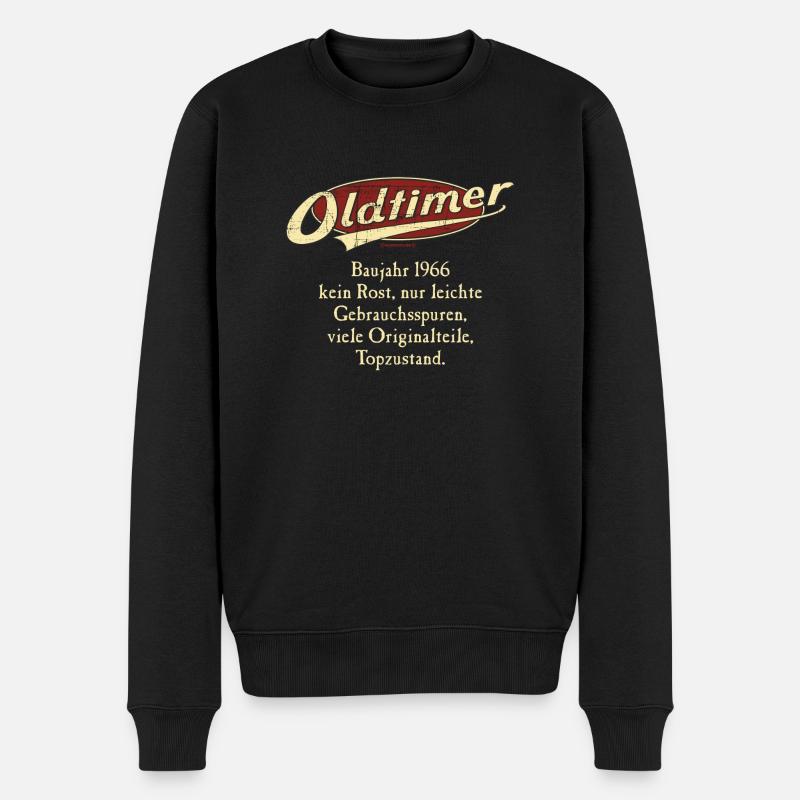 Geburtstag Oldtimer Baujahr 1966 retro usedlook - Männer Premium Bio Pullover - Schwarz