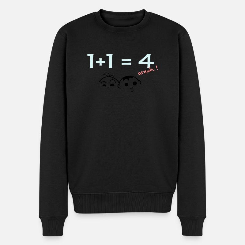 1 + 1 = 4 - Männer Premium Bio Pullover - Schwarz