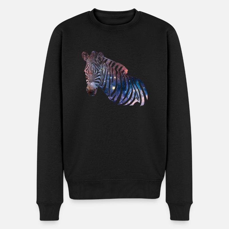 Zebra Galaxy - Männer Premium Bio Pullover - Schwarz