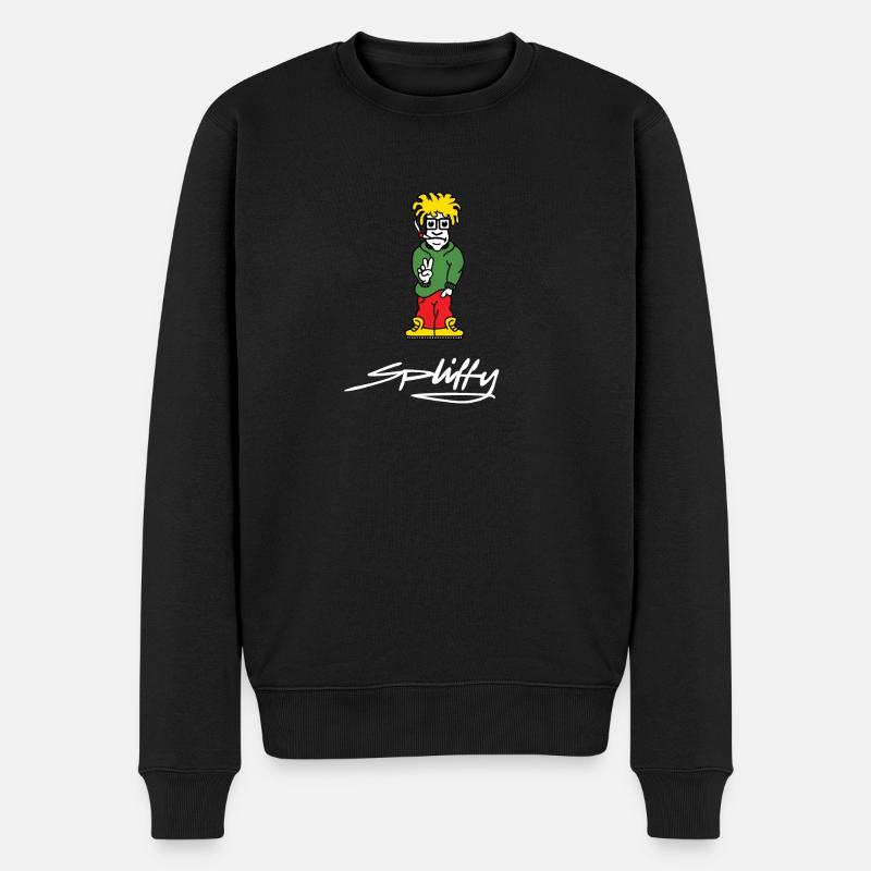 spliffy - Männer Premium Bio Pullover - Schwarz