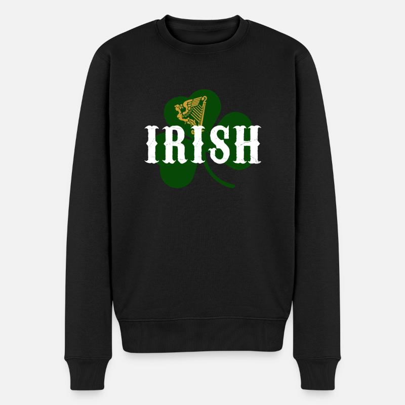 irish - Männer Premium Bio Pullover - Schwarz