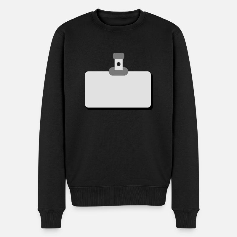 namensschild leer - Männer Premium Bio Pullover - Schwarz