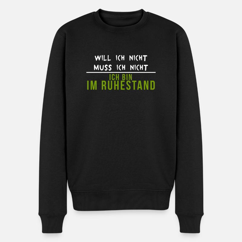 Rentner Ruhestand Rentnerin Lustig - Männer Premium Bio Pullover - Schwarz