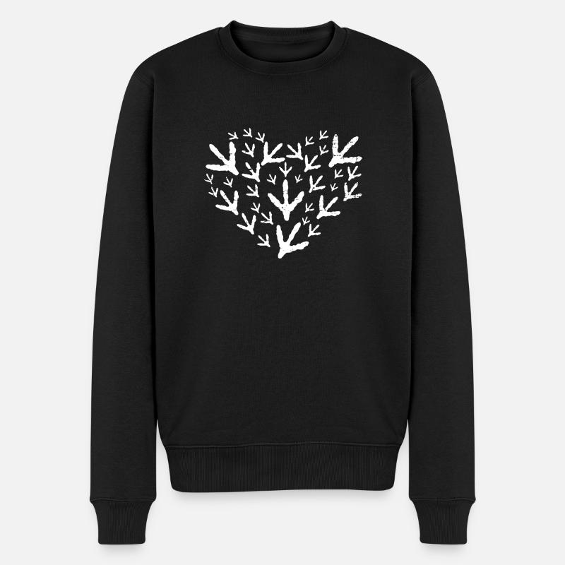 Huhn Füße Herz Shirt - Männer Premium Bio Pullover - Schwarz