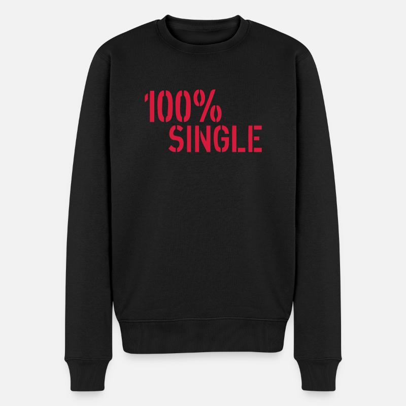Single - Männer Premium Bio Pullover - Schwarz