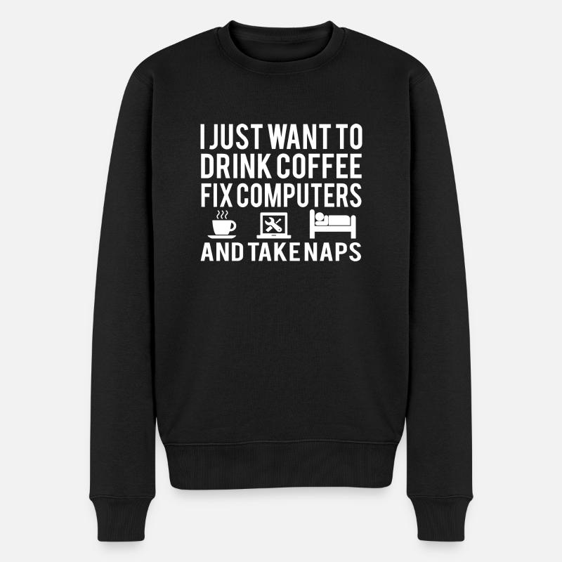 Computer Techniker - Männer Premium Bio Pullover - Schwarz