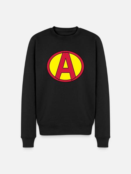 Super, Superheld, Superheldin, Hero, A - Men's Premium Organic Jumper - black