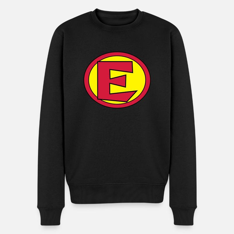 Super, Superheld, Superheldin, Hero, E - Männer Premium Bio Pullover - Schwarz