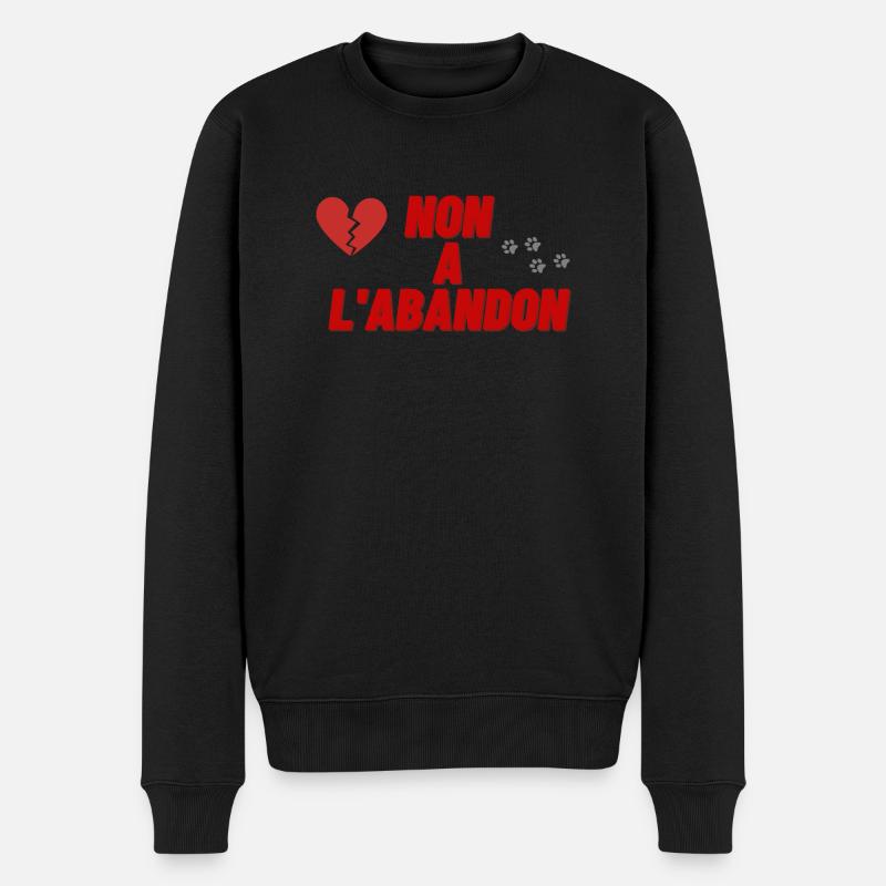 NON A L ABANDON - Pull Premium bio Homme - noir