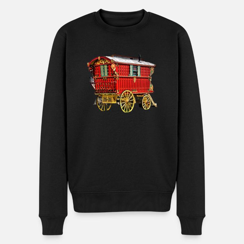 caravane gitane tirée par un cheval - Pull Premium bio Homme - noir
