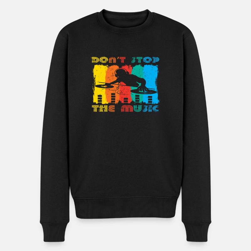 Don´t Stop the Music - Männer Premium Bio Pullover - Schwarz