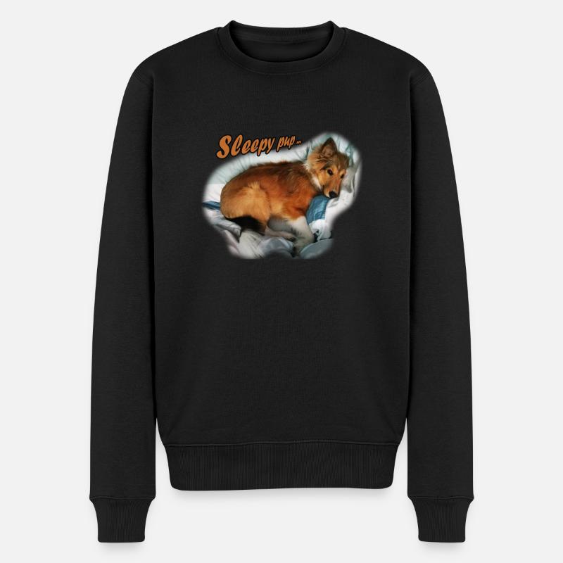 SleepyPup - Männer Premium Bio Pullover - Schwarz