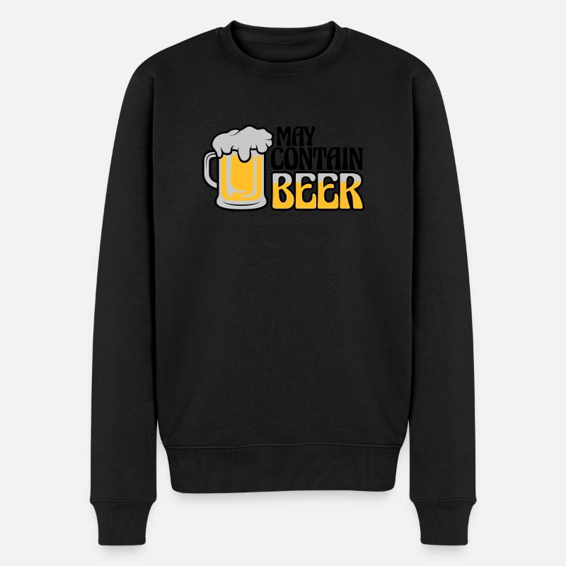 May Contain Beer Spruch - Männer Premium Bio Pullover - Schwarz