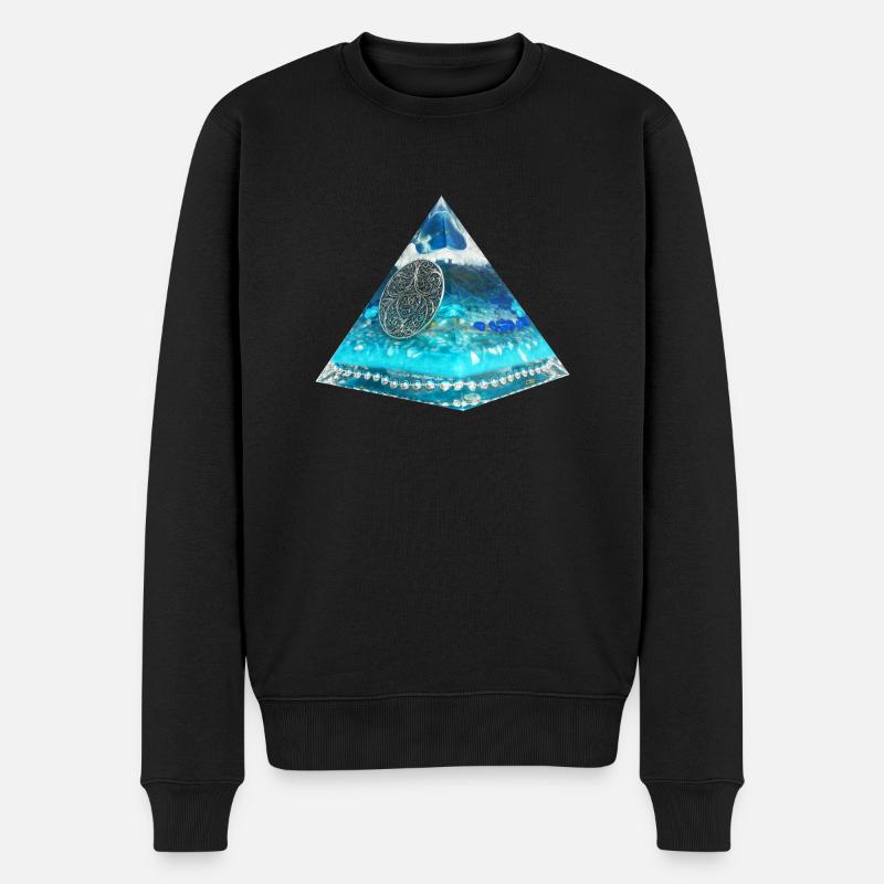 Plejaden Pyramide - Männer Premium Bio Pullover - Schwarz
