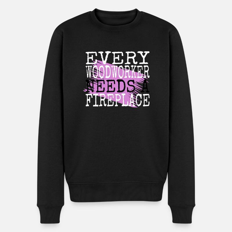 humour bûcheron hearbeat bois - Pull Premium bio Homme - noir