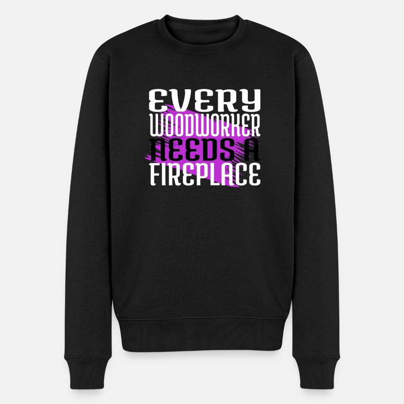 carpenter funny tshirts statement lumber - Männer Premium Bio Pullover - Schwarz