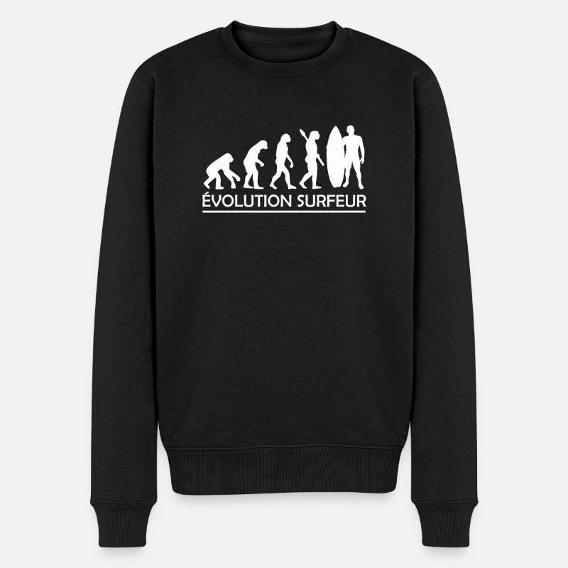 évolution surfeur / cadeau surfeur - Pull Premium bio Homme - noir