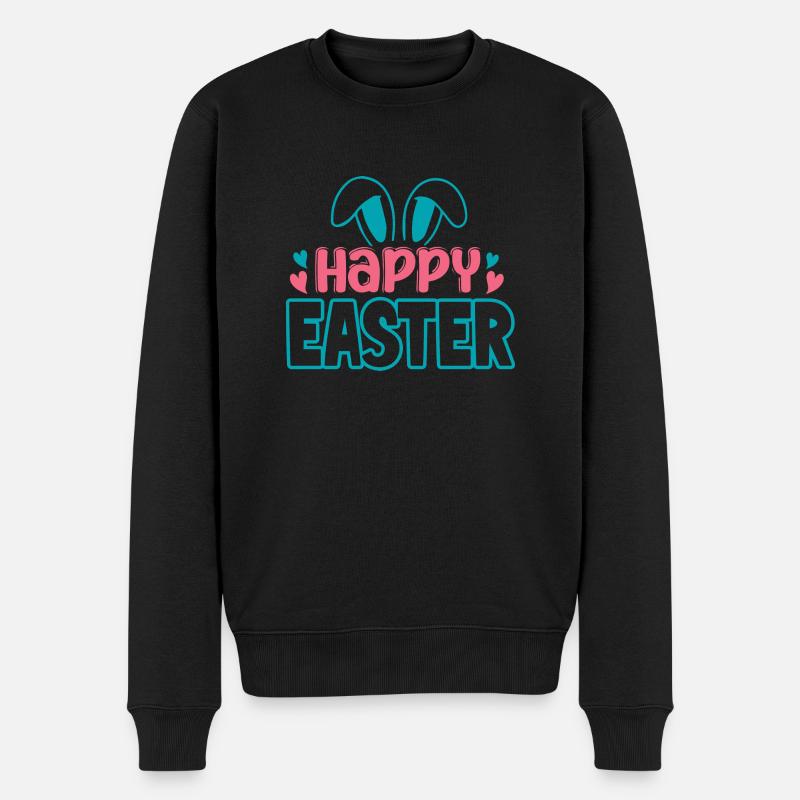 Happy Easter - Männer Premium Bio Pullover - Schwarz