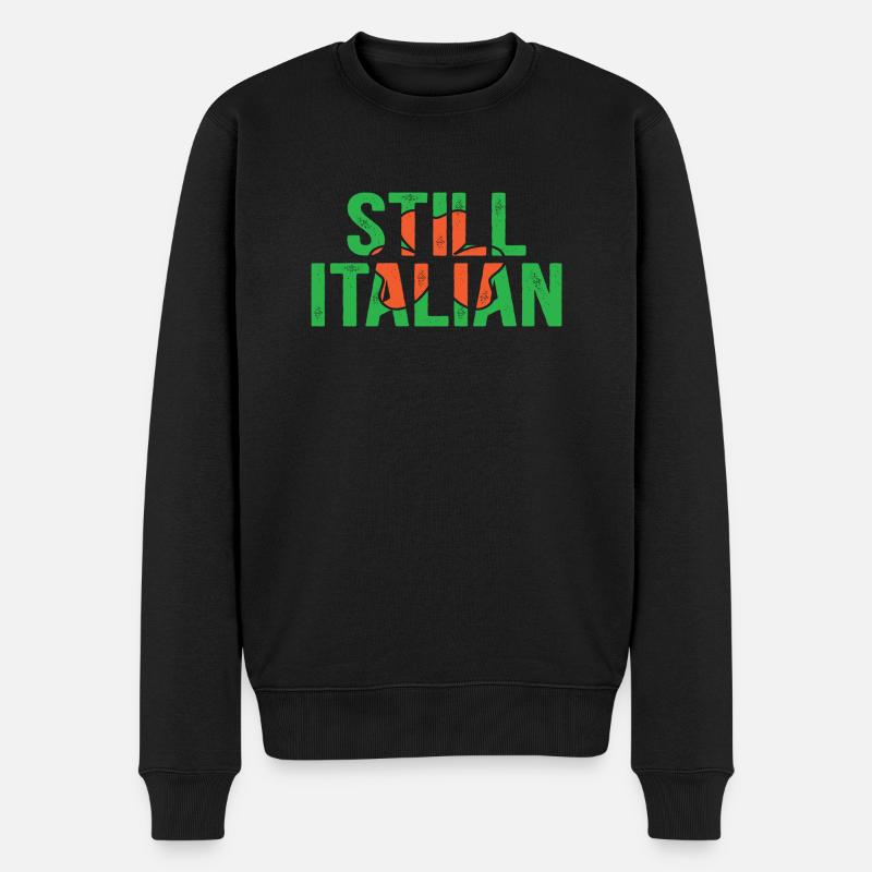 Still Italian - Männer Premium Bio Pullover - Schwarz