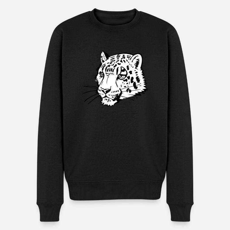 Snow leopard in comic handle - Men's Premium Organic Jumper - black